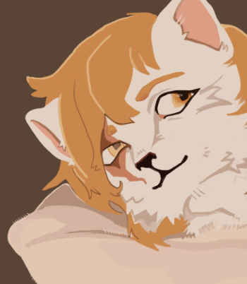 Drawing of a cat anthro with poodling.